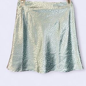 Princess Polly Light Green Textured A-Line Skirt